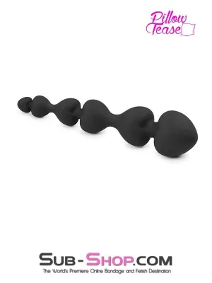 1426M      Black Silicone Heart Beaded Anal Massager - MEGA Deal