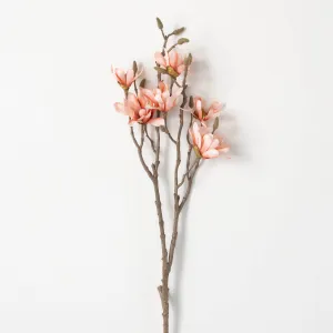 33.5"H Sullivans Salmon Coral Magnolia Spray, Red