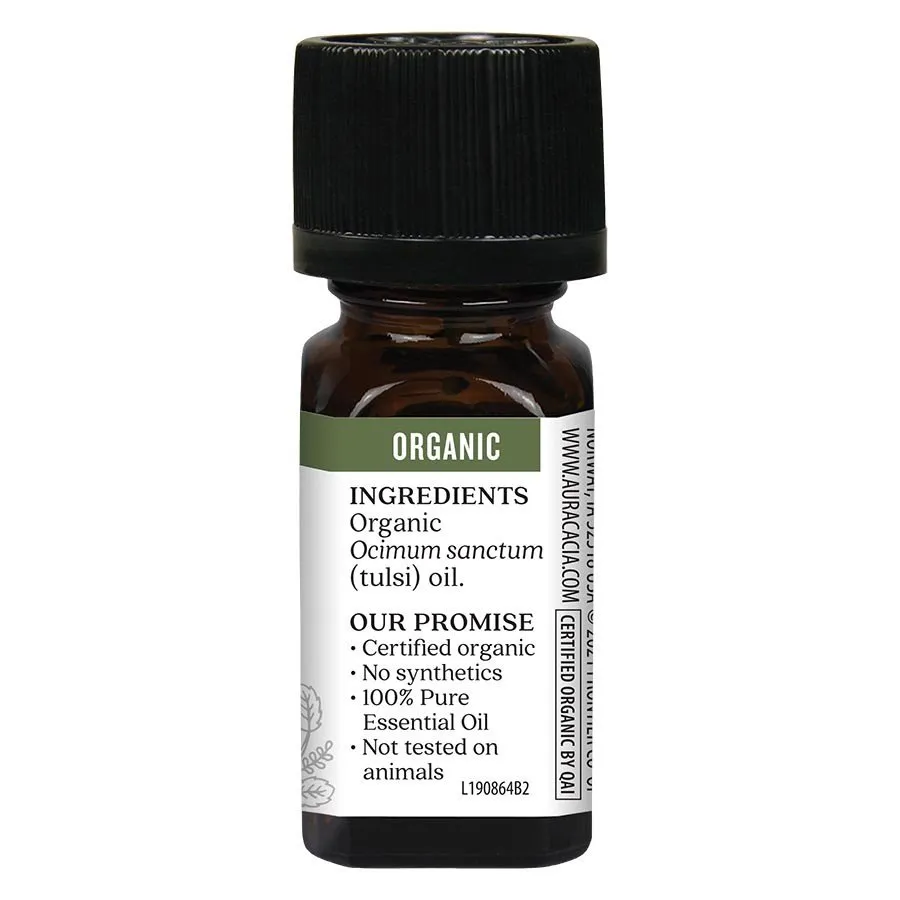 Aura Cacia Organic Holy Basil (Tulsi) Essential Oil 0.25 fl oz Liquid
