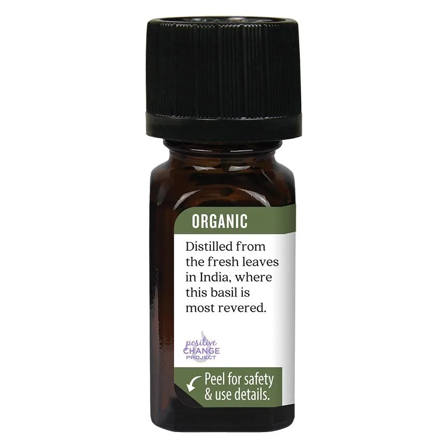 Aura Cacia Organic Holy Basil (Tulsi) Essential Oil 0.25 fl oz Liquid