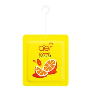 Godrej Aer Power Pocket Tangy Delight (10g) | Air Freshener - Bathroom and Toilet | Lasts 30 days