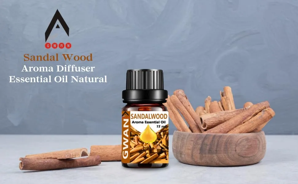 Gwan Aroma Diffuser Essential Oil Natural, Chemicals, Free for Home fragrance Sandal Wood, 15ml, Set of 1