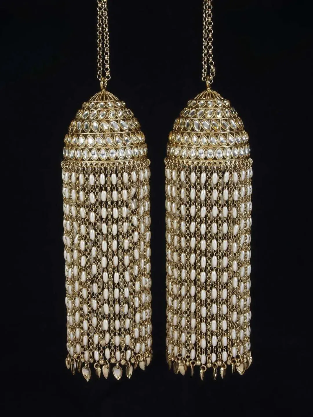 Indian Bridal Premium Quality Antique Polish White Polki Kaleera
