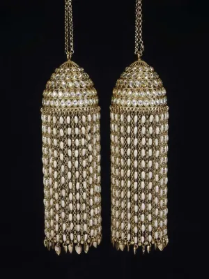 Indian Bridal Premium Quality Antique Polish White Polki Kaleera