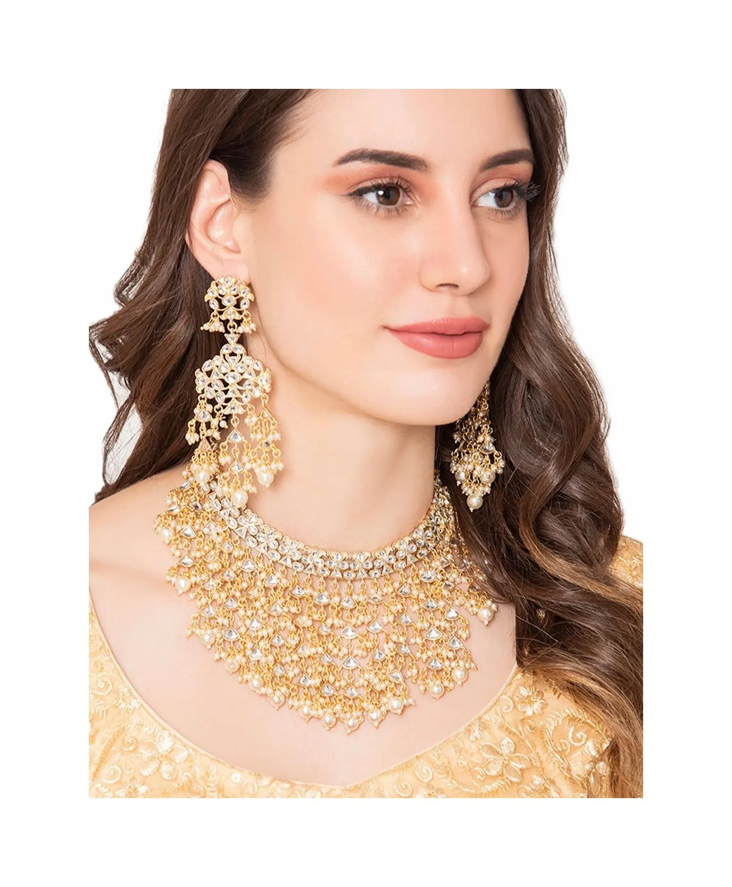 Rajasthani Kundan Choker With Earrings.