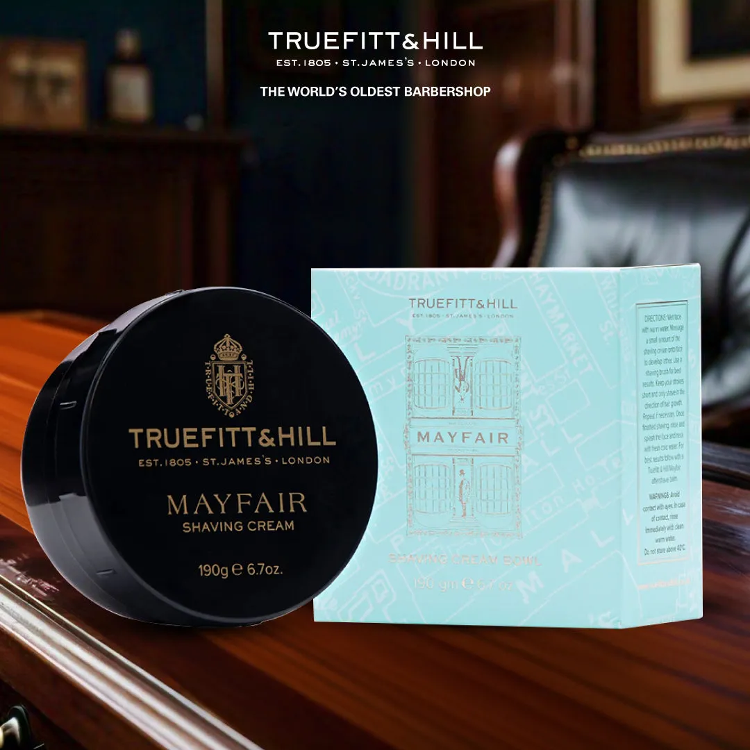 Truefitt & Hill Mayfair Shaving Cream Bowl for Men 190gm