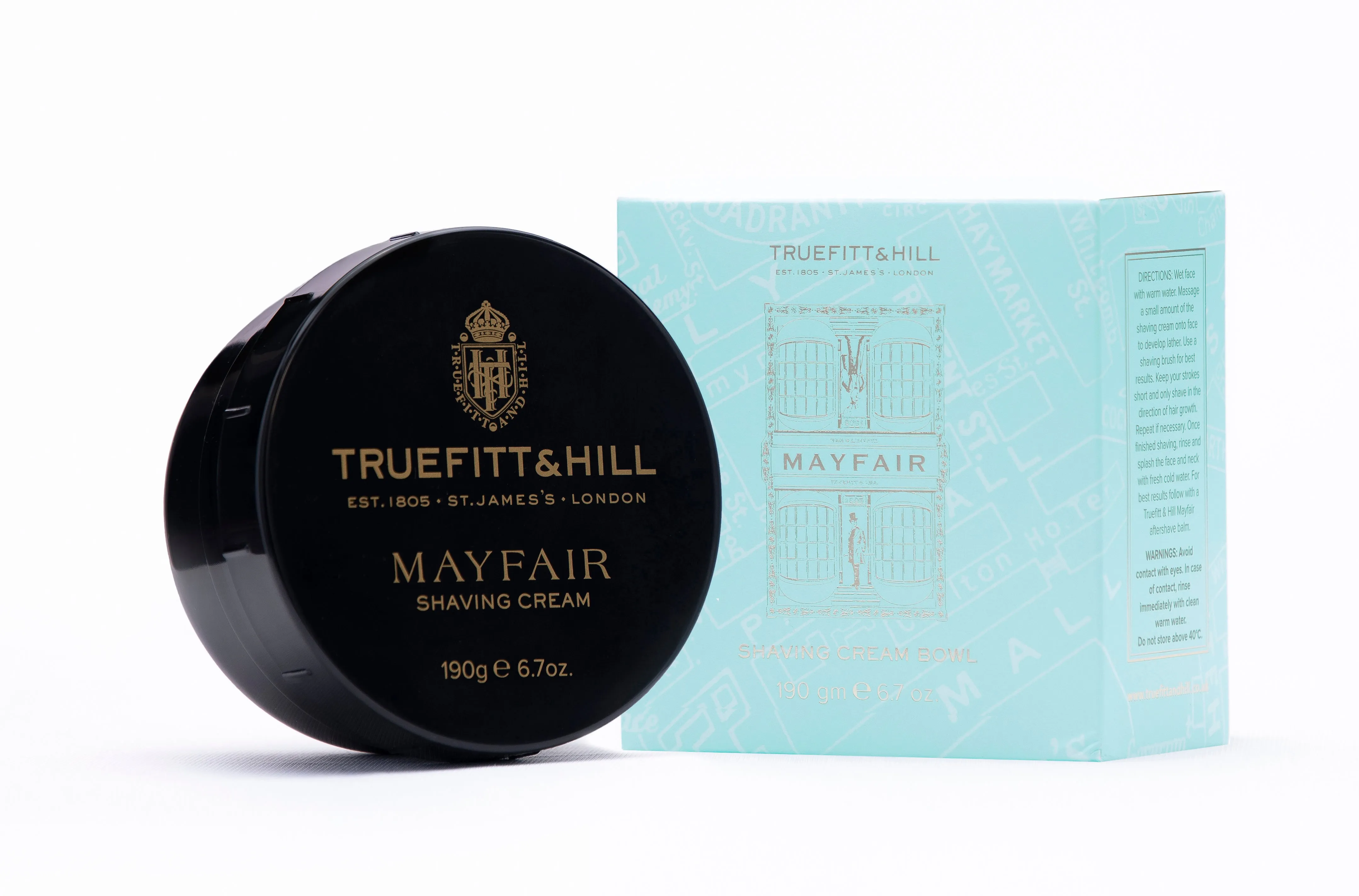 Truefitt & Hill Mayfair Shaving Cream Bowl for Men 190gm